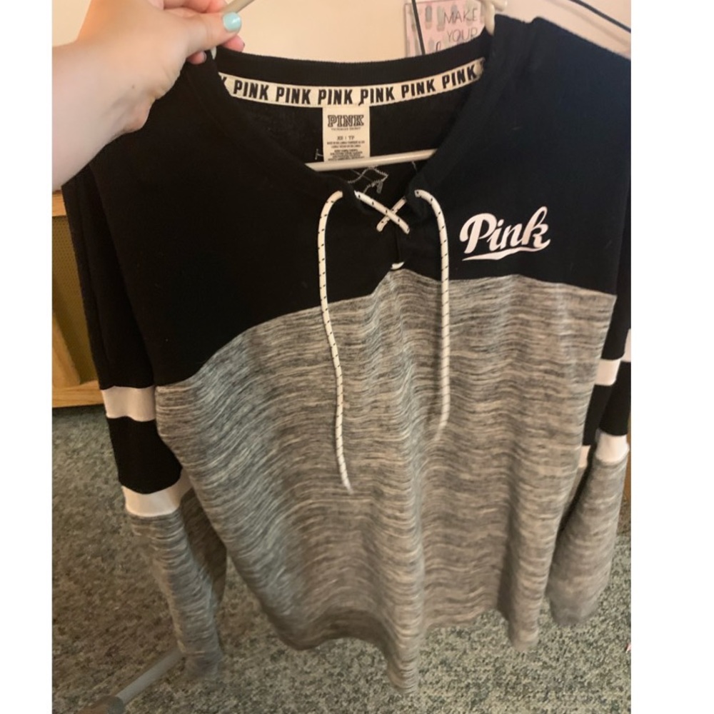 long sleeve with shoe lace tie neck form VS PINK